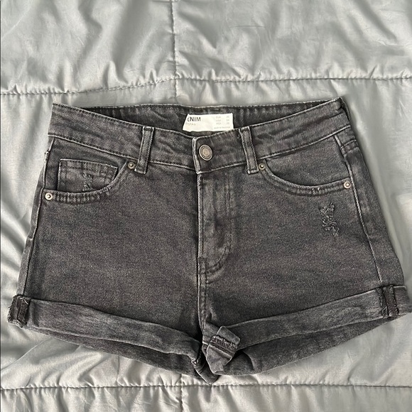 Bershka Pants - Bershka Black Wash Denim Shorts Size 4